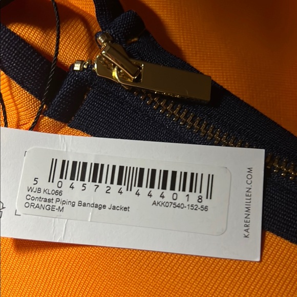 Karen Millen Orange Jacket with Gold Zipper - Picture 5 of 6